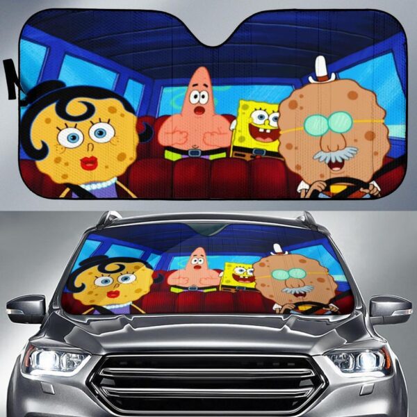Spongebob Running Vacation Car Sun Shade Custom Car Windshield Accessories Spongebob Running Vacation Car Sun Shade Custom Car Windshield Accessories