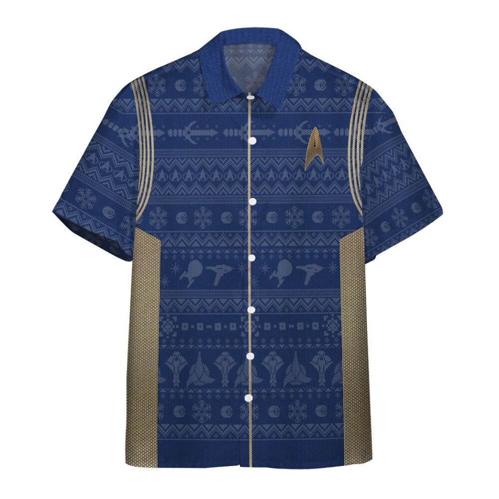 Star Trek Discovery 2017 Present Ugly Christmas Custom Button Up Hawaiian Shirt