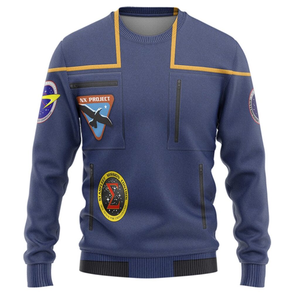 Star Trek Enterprise Captain Jonathan Archer Uniform Custom Hoodie Tshirt Apparel