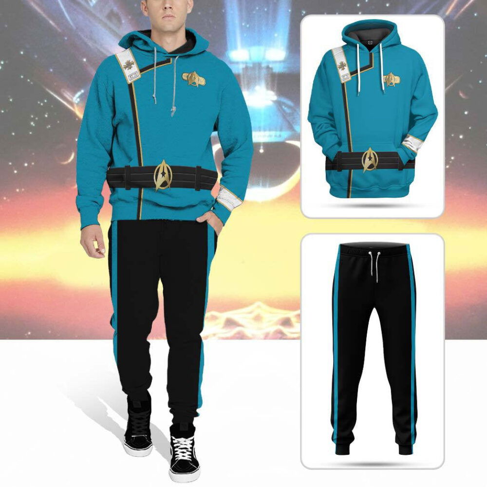 Star Trek II VI Wrath of Khan Starfleet Kirk Spock Blue Uniform Custom Hoodie Tshirt Apparel