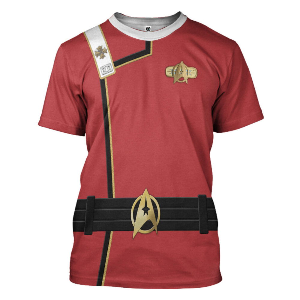 Star Trek II VI Wrath of Khan Starfleet Kirk Spock Red Uniform Custom Hoodie Tshirt Apparel