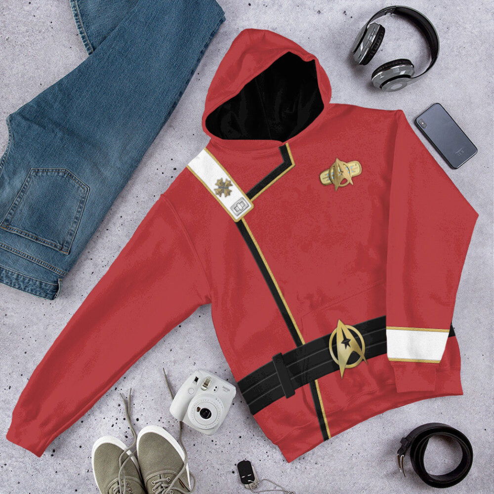 Star Trek II VI Wrath of Khan Starfleet Kirk Spock Red Uniform Custom Hoodie Tshirt Apparel