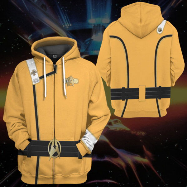 star trek ii vi wrath of khan starfleet kirk spock yellow uniform custom hoodie tshirt apparel husua