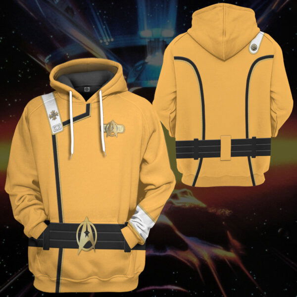 star trek ii vi wrath of khan starfleet kirk spock yellow uniform custom hoodie tshirt apparel nthl4