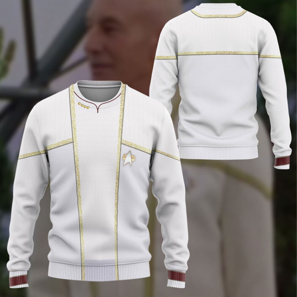 Star Trek Jean Luc Picard White Mess Dress Custom Hoodie Tshirt Apparel