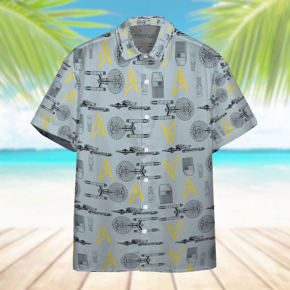 Star Trek Shipyards Gray Custom Hawaiian Shirt For Men Women