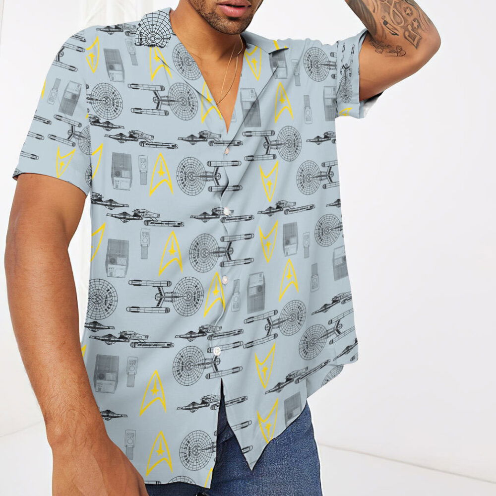 Star Trek Shipyards Gray Custom Hawaiian Shirt For Men Women