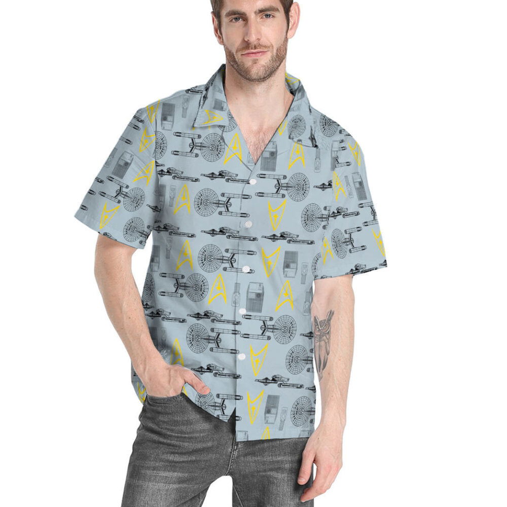 Star Trek Shipyards Gray Custom Hawaiian Shirt For Men Women