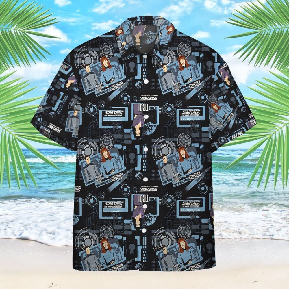 Star Trek The Next Generation Blue Team Custom Button Up Hawaiian Shirt