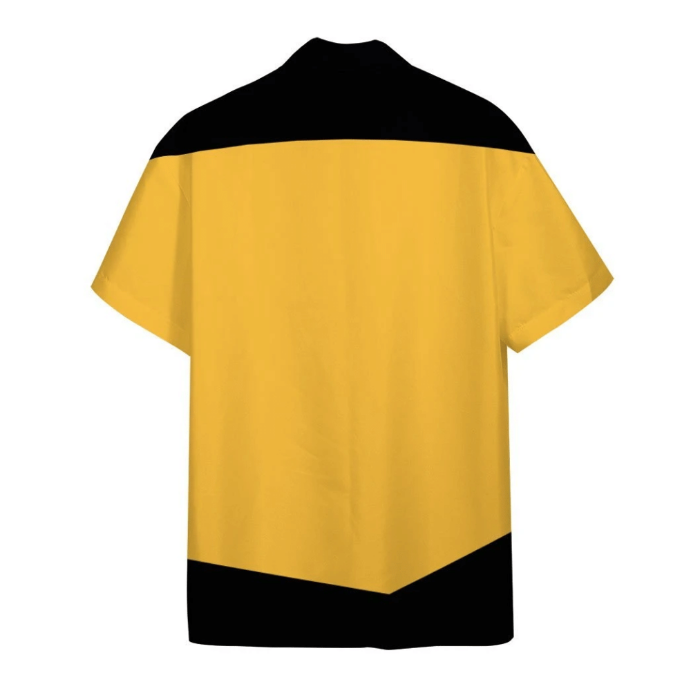 Star Trek The Next Generation Yellow Uniform Custom Button Up Hawaiian Shirt