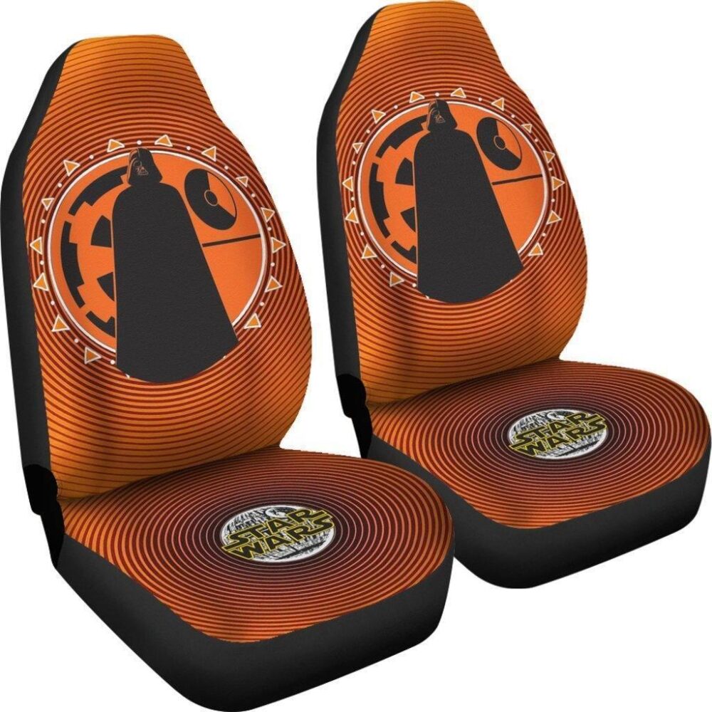 Star Wars Car Seat Covers | Darth Vader Orange Spiral Seat Covers SWCSC02