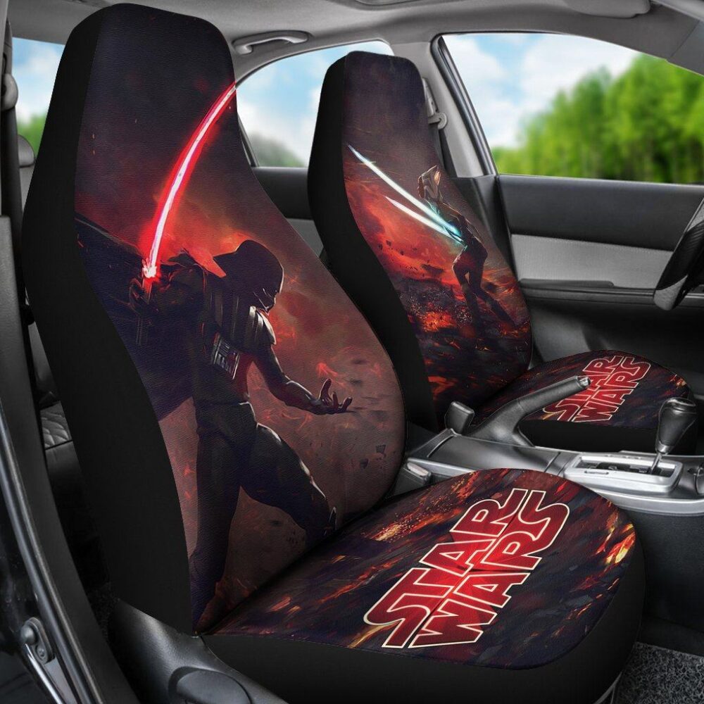 Star Wars Movie Car Seat Covers | Ahsoka Tano Vs Darth Vader Fighting Seat Covers SWCSC41