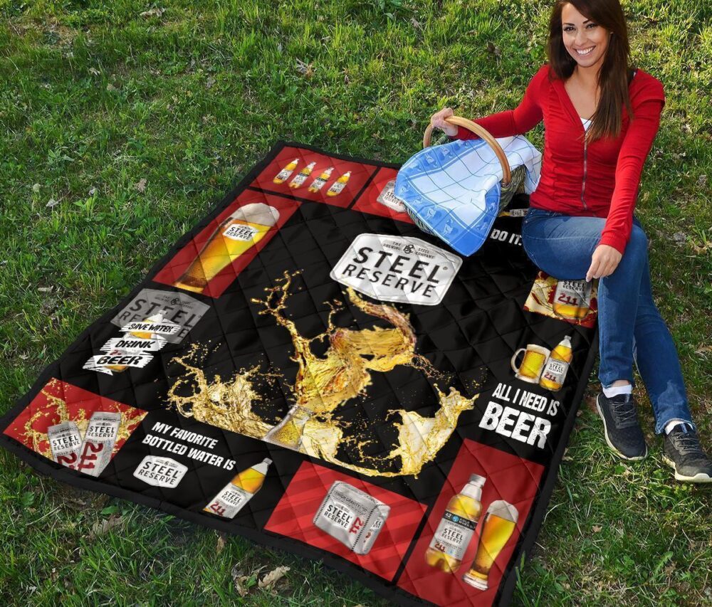 Steel Reserve Quilt Blanket All I Need Is Beer Gift Idea