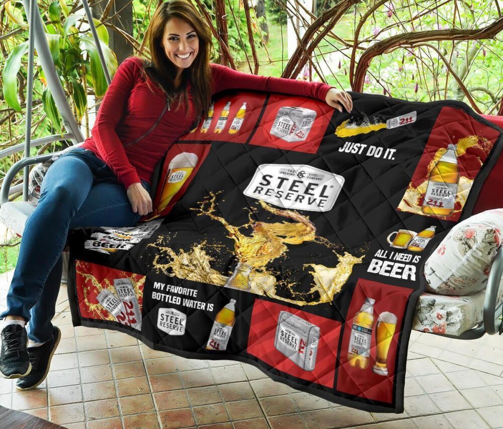 Steel Reserve Quilt Blanket All I Need Is Beer Gift Idea