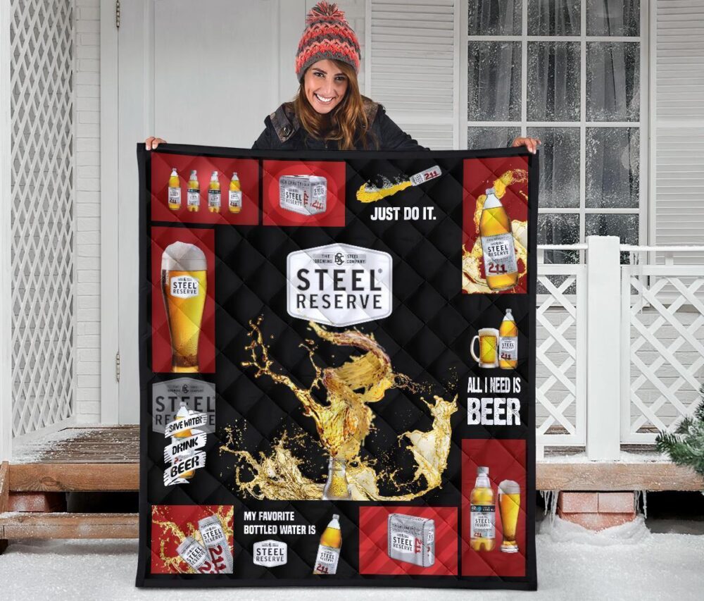 Steel Reserve Quilt Blanket All I Need Is Beer Gift Idea