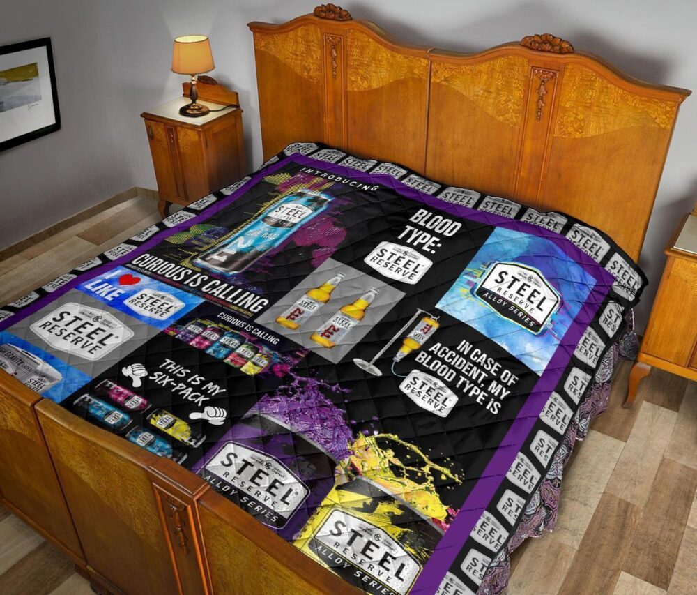 Steel Reserve Quilt Blanket Funny Gift For Beer Lover