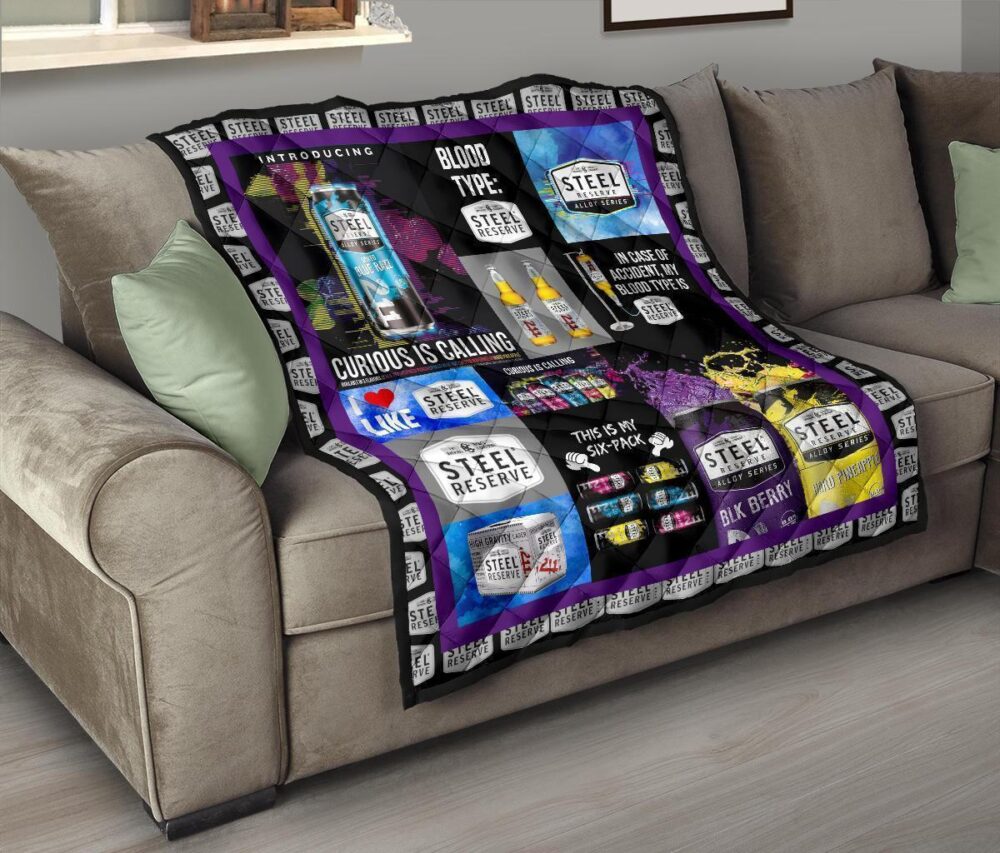 Steel Reserve Quilt Blanket Funny Gift For Beer Lover