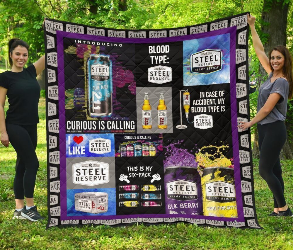 Steel Reserve Quilt Blanket Funny Gift For Beer Lover