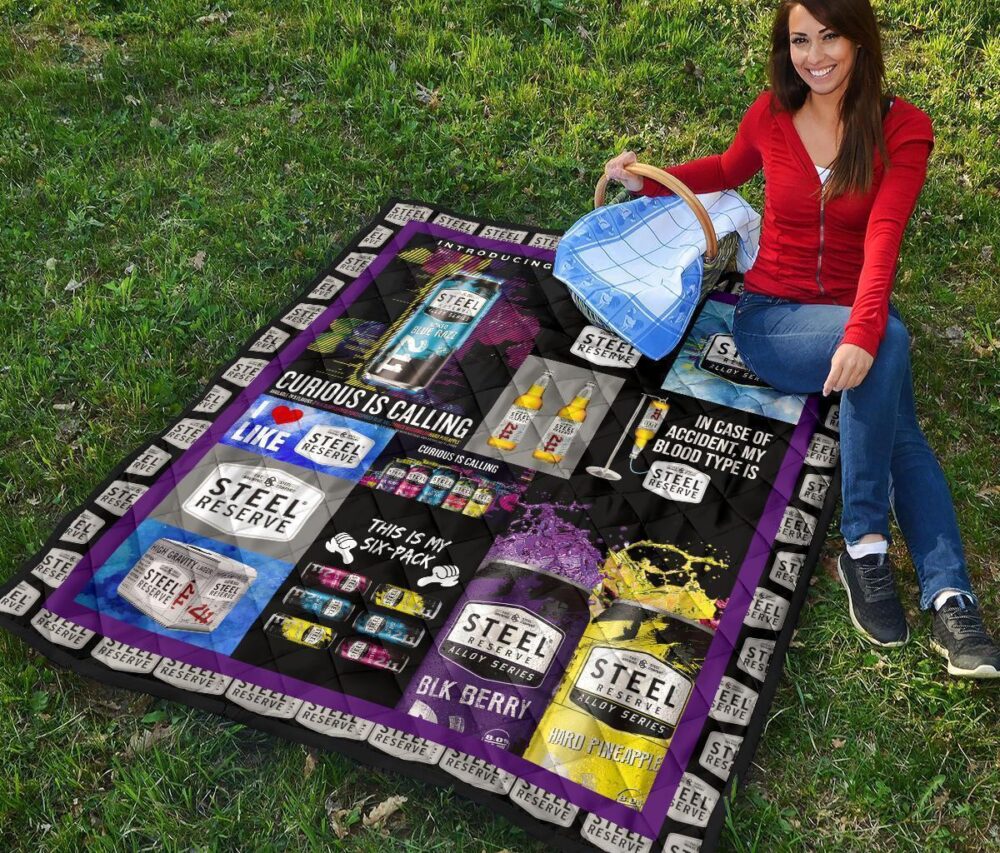 Steel Reserve Quilt Blanket Funny Gift For Beer Lover