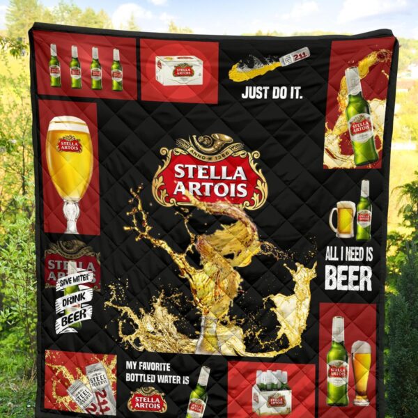 stella artois quilt blanket all i need is beer gift idea bcoxu