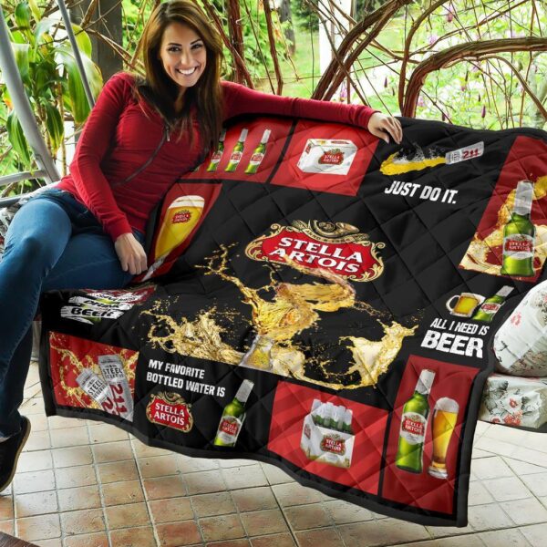 stella artois quilt blanket all i need is beer gift idea ceqb0