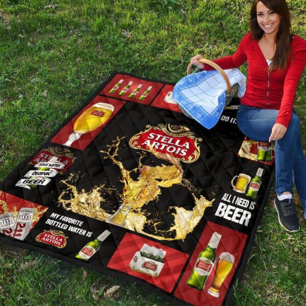 stella artois quilt blanket all i need is beer gift idea mp3gk