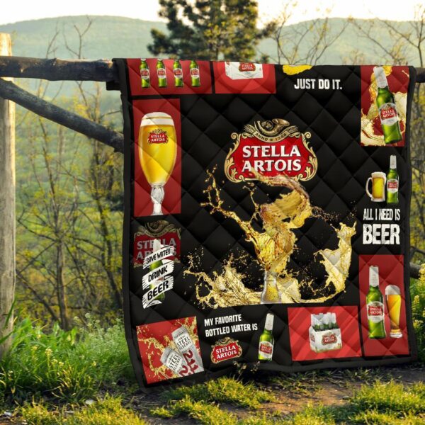 stella artois quilt blanket all i need is beer gift idea pilnj