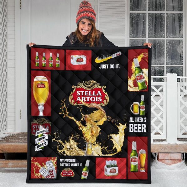 stella artois quilt blanket all i need is beer gift idea vvztz