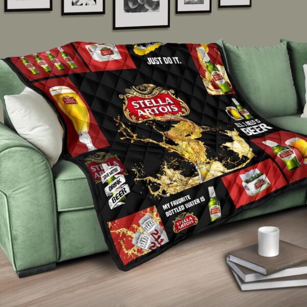 stella artois quilt blanket all i need is beer gift idea y94mr