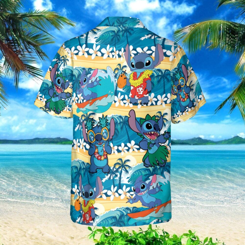 Stitch Custom Hawaii Shirt | Tropical  Disney Button Up Shirts