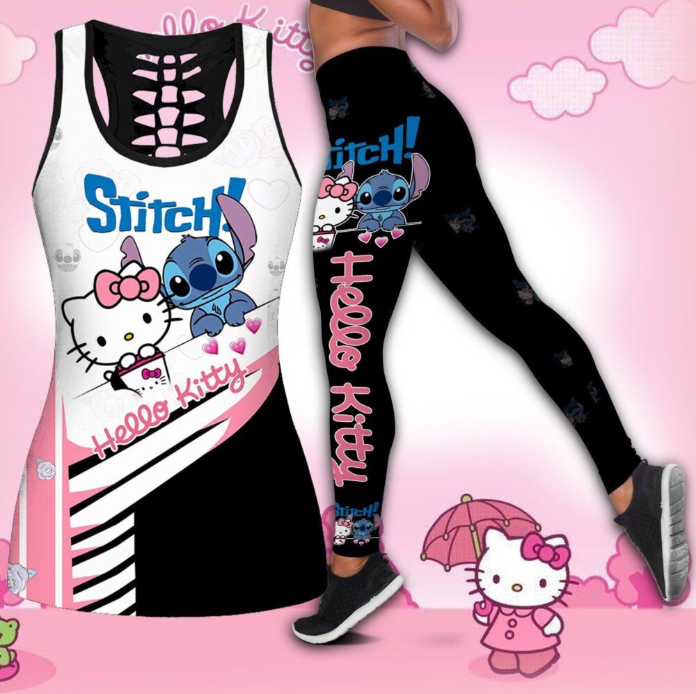 Stitch & Hello Kitty Tank Top Legging Set Outfit | CTLJS44