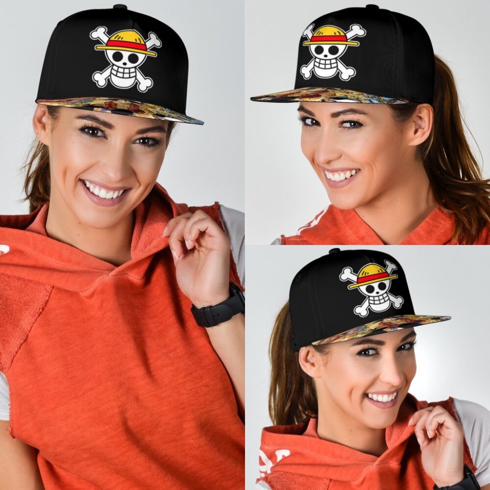 Straw Hat Pirates Snapback Hat One Piece Anime Fan Gift