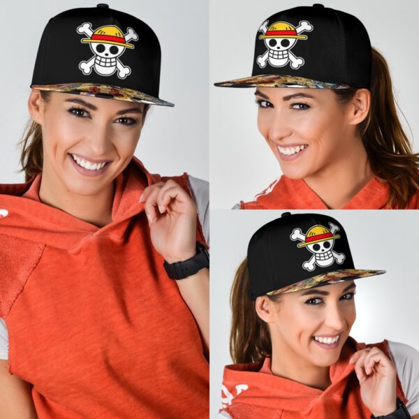 straw hat pirates snapback hat one piece anime fan gift 1dulc