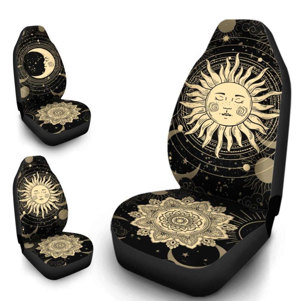 Sun And Moon Car Seat Covers Custom Mandala Car Accessories