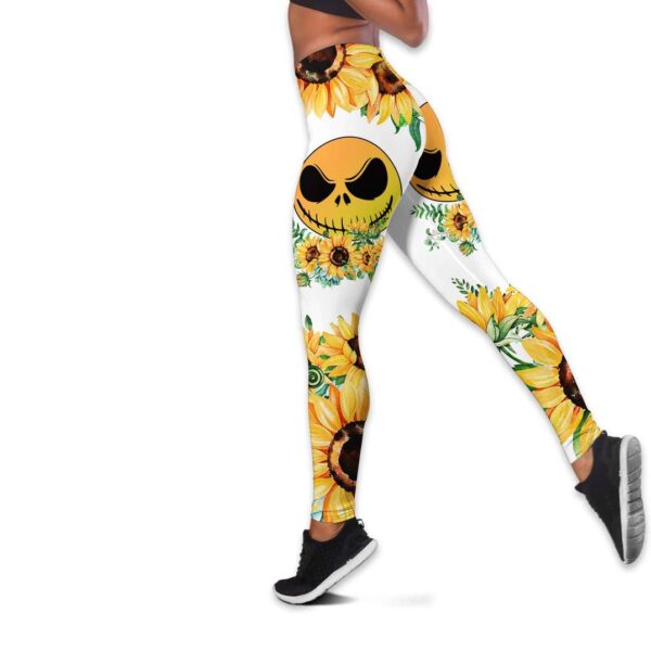 sunflower jack skellington face tank top legging set outfit 3d all over print s 5xl full size ctljs63 yx2wg