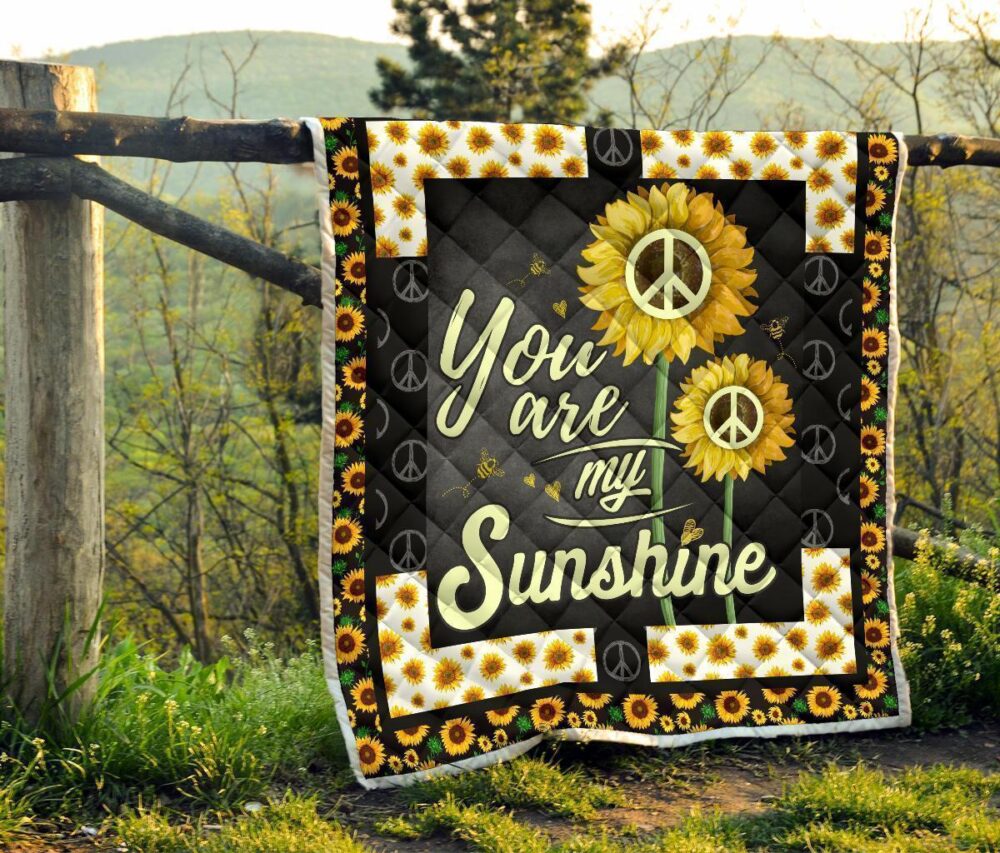 Sunflower You are my Sunshine Quilt Blanket Gift Idea