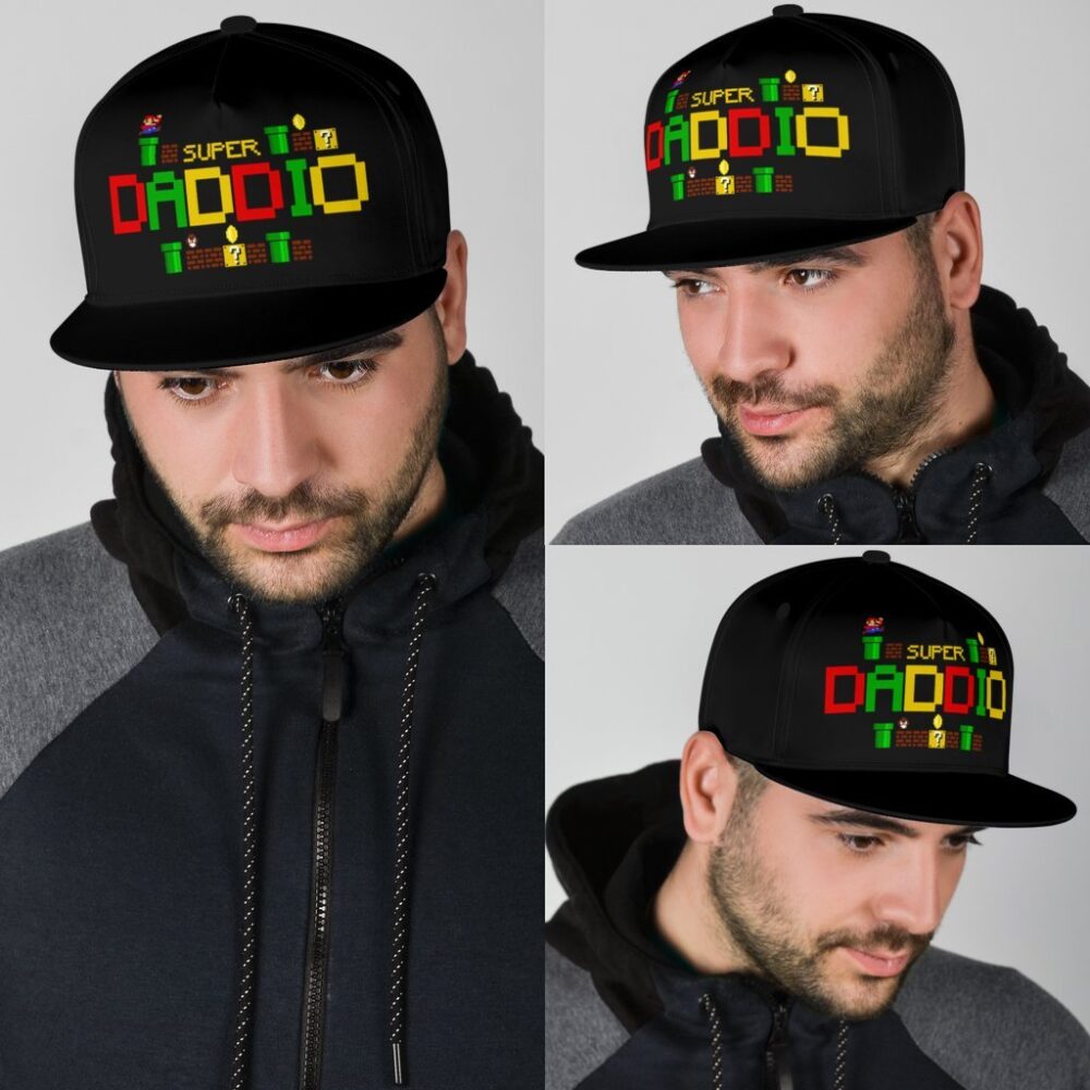 Super Daddio Snapback Hat Funny Super Mario Gift Idea