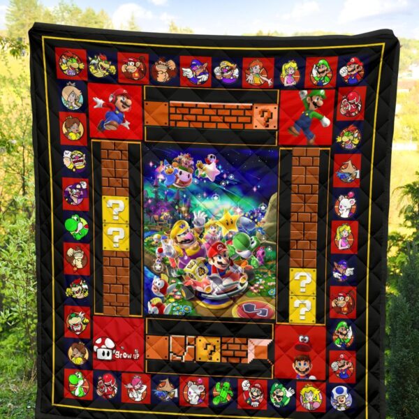 super mario quilt blanket funny gift idea for video game fan 1fwlk