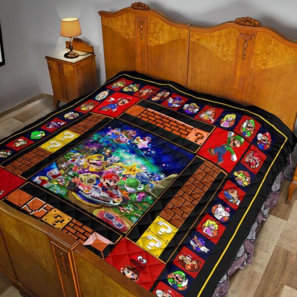 super mario quilt blanket funny gift idea for video game fan 3ejj3