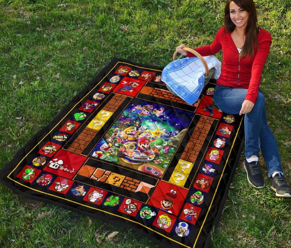 Super Mario Quilt Blanket Funny Gift Idea For Video Game Fan