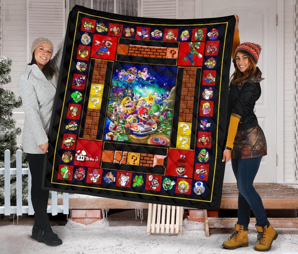 Super Mario Quilt Blanket Funny Gift Idea For Video Game Fan