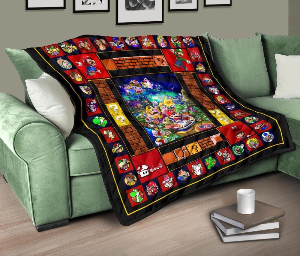 Super Mario Quilt Blanket Funny Gift Idea For Video Game Fan