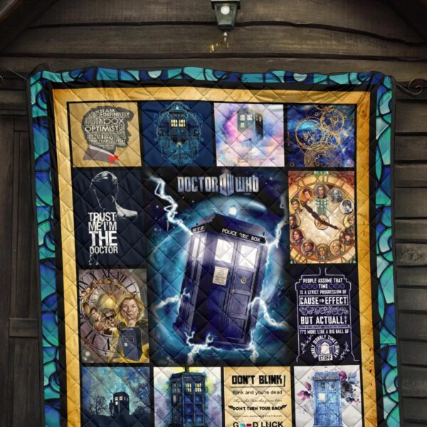 tardis doctor who quilt blanket funny gift idea for fan 4szwp