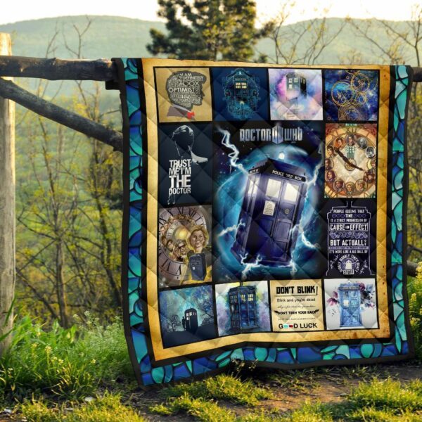 tardis doctor who quilt blanket funny gift idea for fan 6jp23