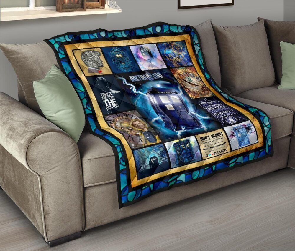 Tardis Doctor Who Quilt Blanket Funny Gift Idea For Fan