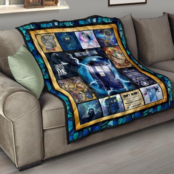 tardis doctor who quilt blanket funny gift idea for fan kslqp