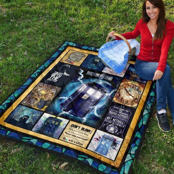 tardis doctor who quilt blanket funny gift idea for fan ohyvj