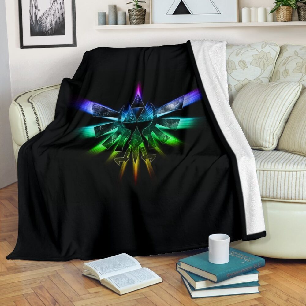 The Eagle and Trifoce Fleece Blanket Legend Of Zelda Bedding Decor