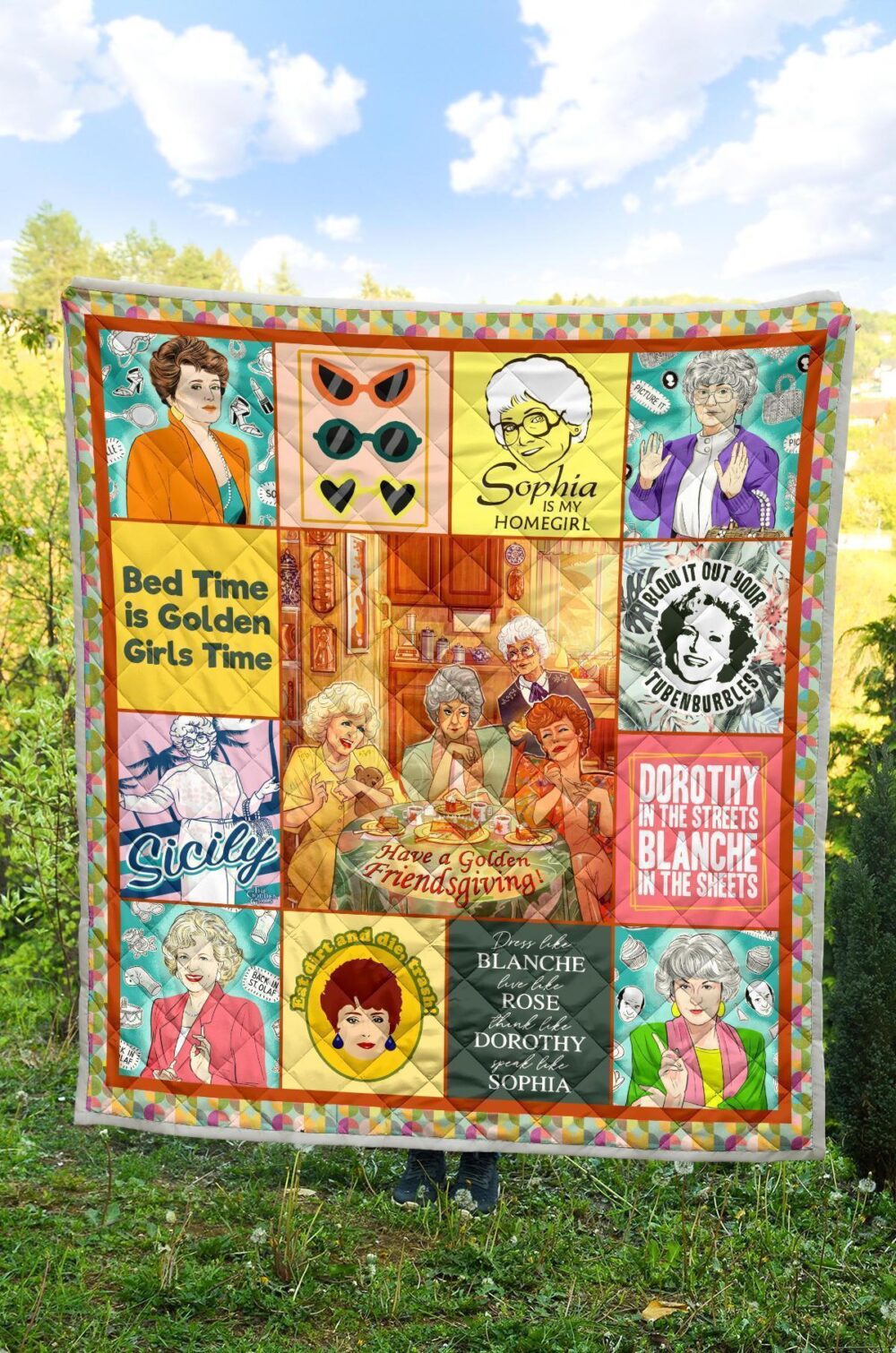 The Golden Girls Quilt Blanket Bedding Decor Idea