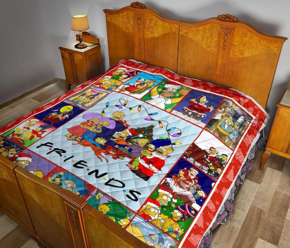 The Simpsons Christmas Quilt Blanket Xmas Gift Idea